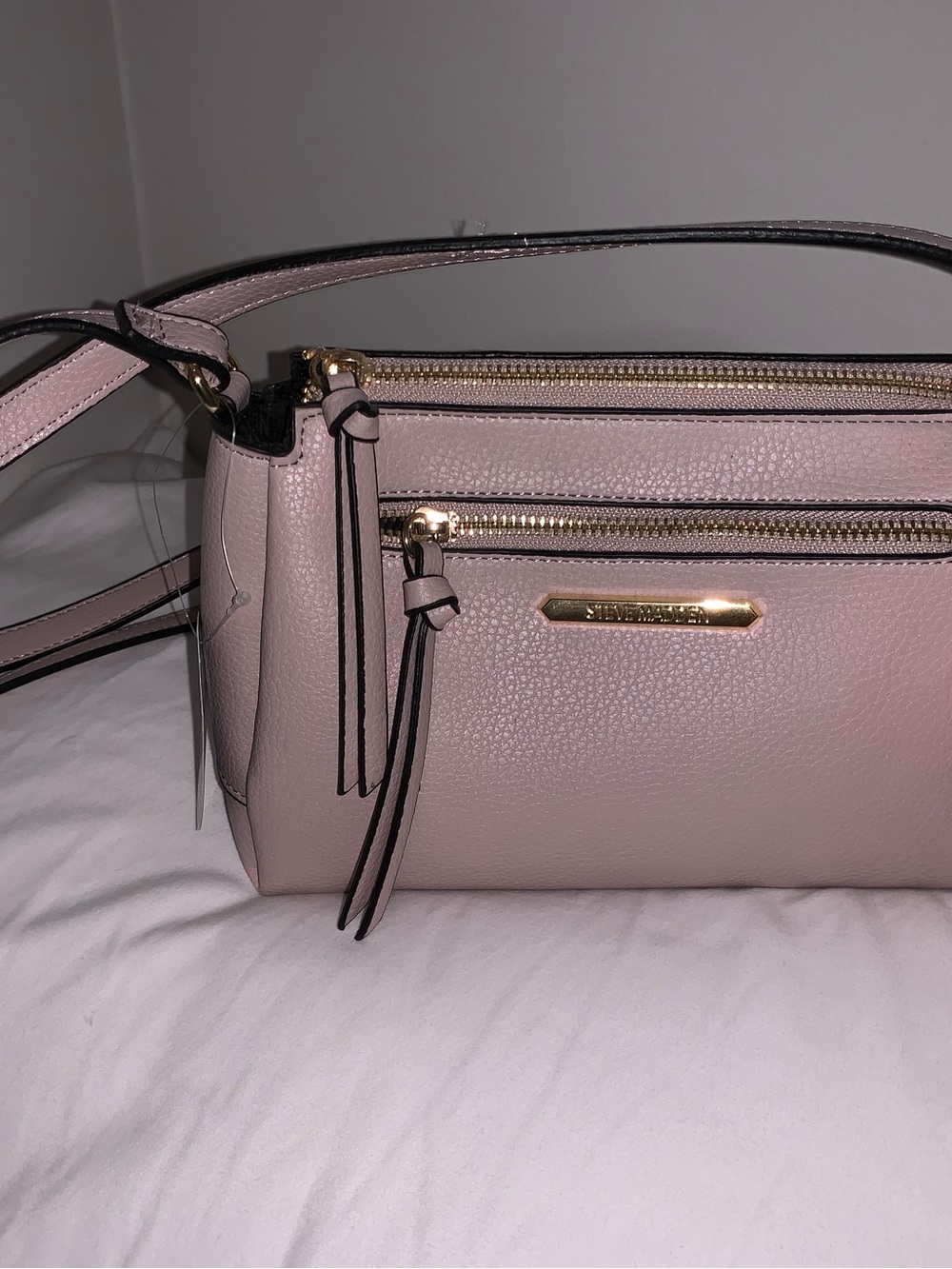 Steve Madden Dusty Pink Pebbled Crossbody Bag with Gold Hardware
